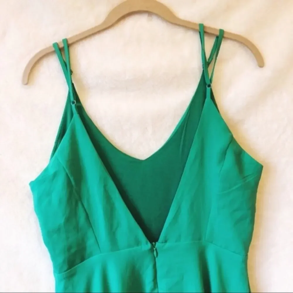 Glamour Green Backless Skater Dress - Picture 2 of 8
